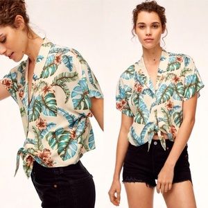 Wilfred Free Tropical tie front blouse in XXS
